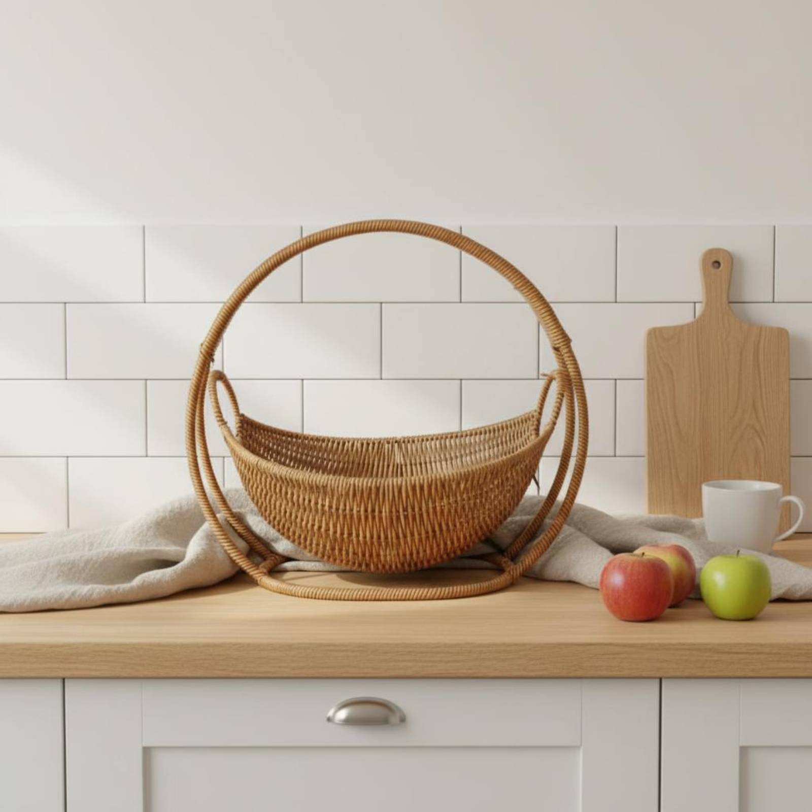 Kitchen And Baking Tools - Cradle Design Bread Basket Handwoven Wicker