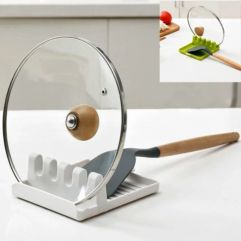 Kitchen Baking Pan Organizer - Pan Lid Holder Supports Spoons Pot