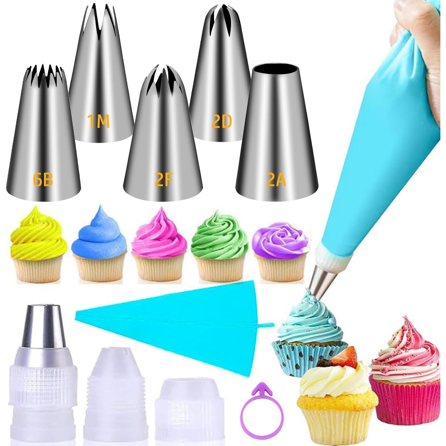 Kitchen And Baking Equipment - Large Piping Tips Set, Stainless Steel