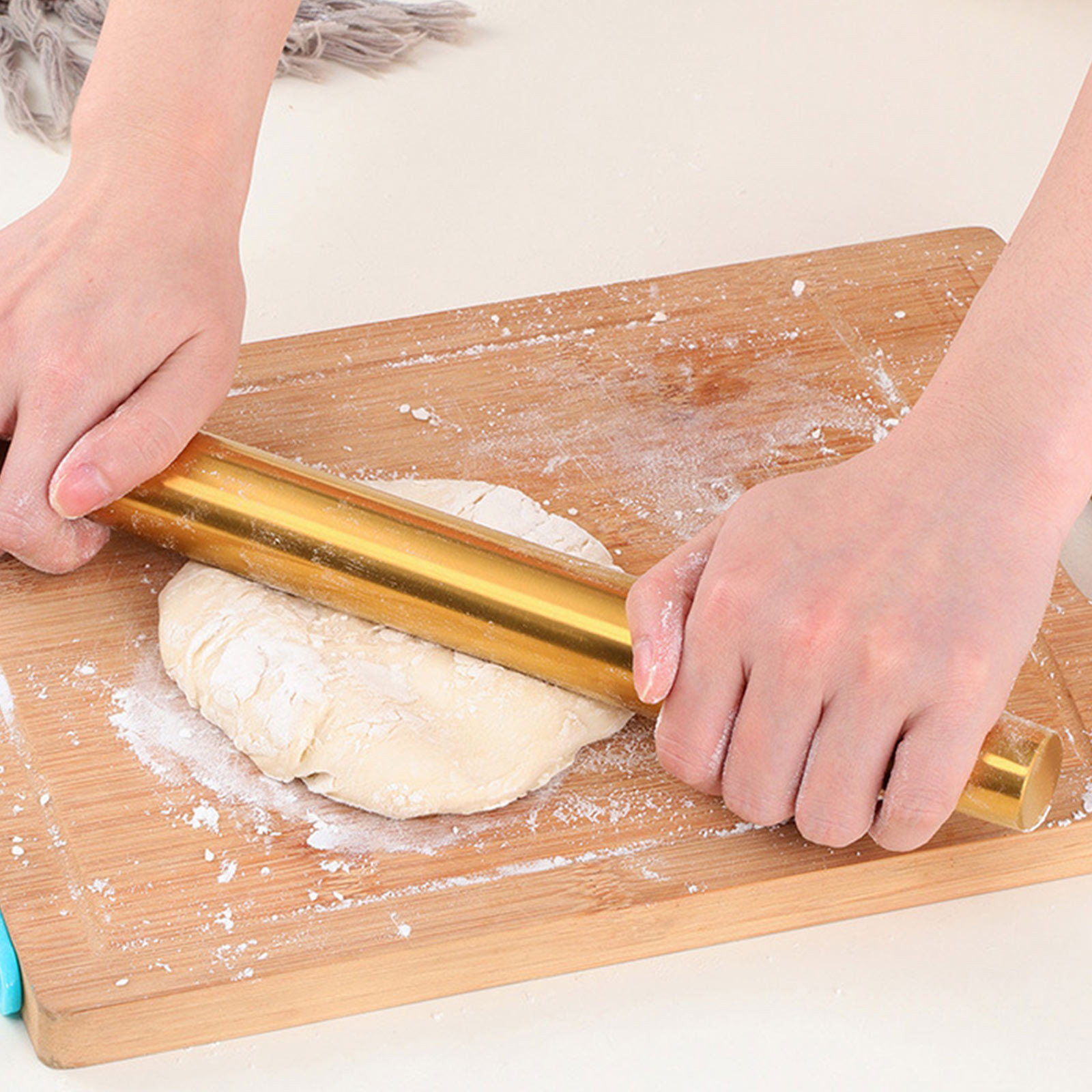 Kitchen Roll Baking - Gold Rolling Pin Baking Tool Cookies