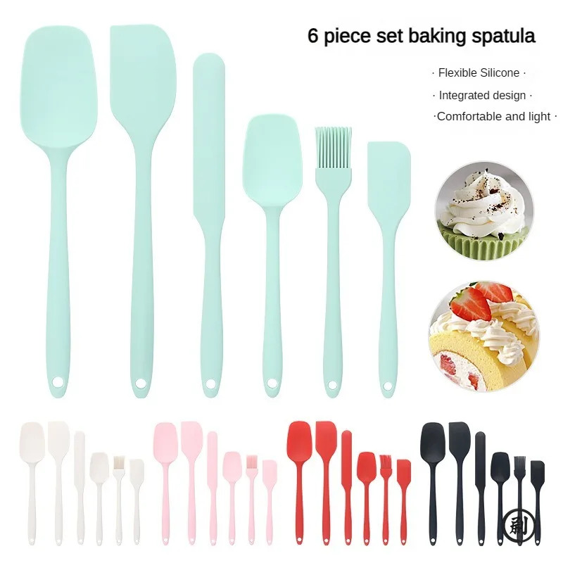 Kitchen Baking Brush - 6pc Silicone Spatula set for baking-cake