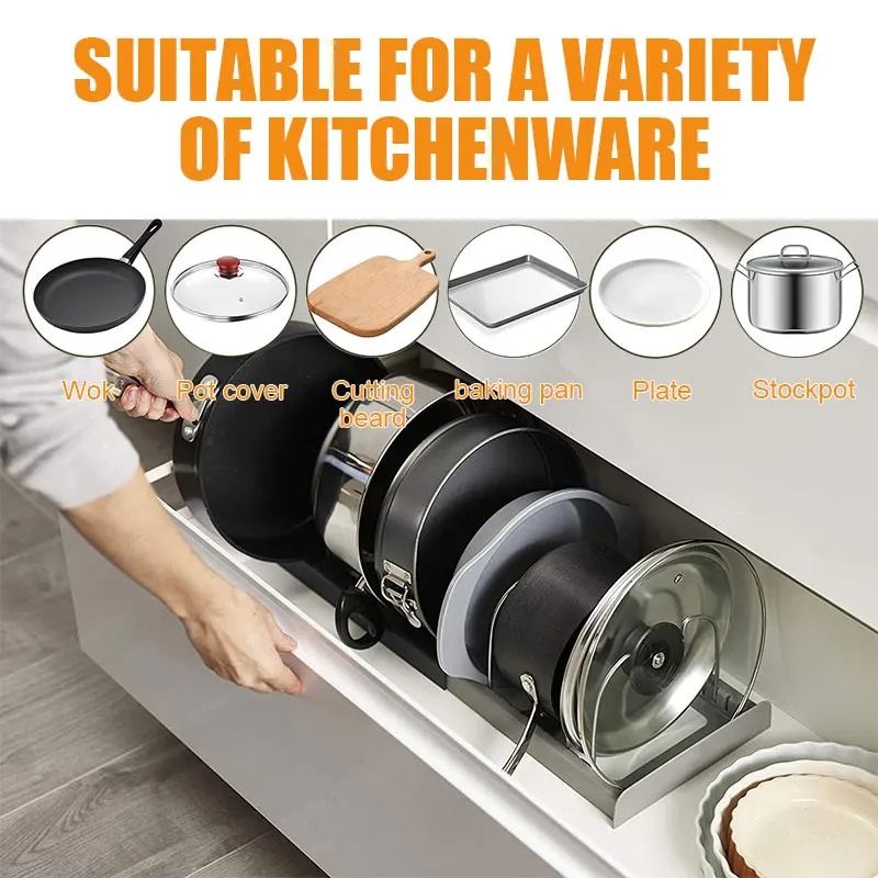 Expandable Pot Lid Organizer A - огляд і ціна Kitchen Baking Pan Organizer