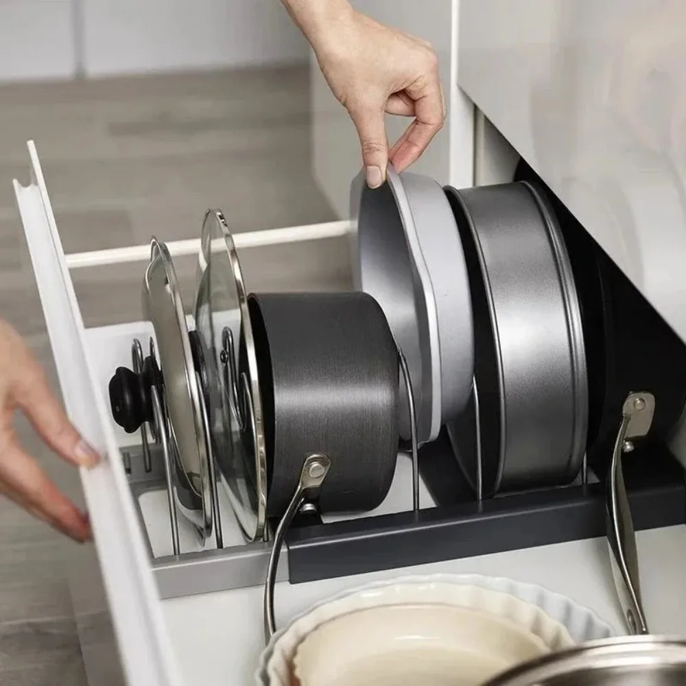 Expandable Pot Lid Organizer A - огляд і ціна Kitchen Baking Pan Organizer