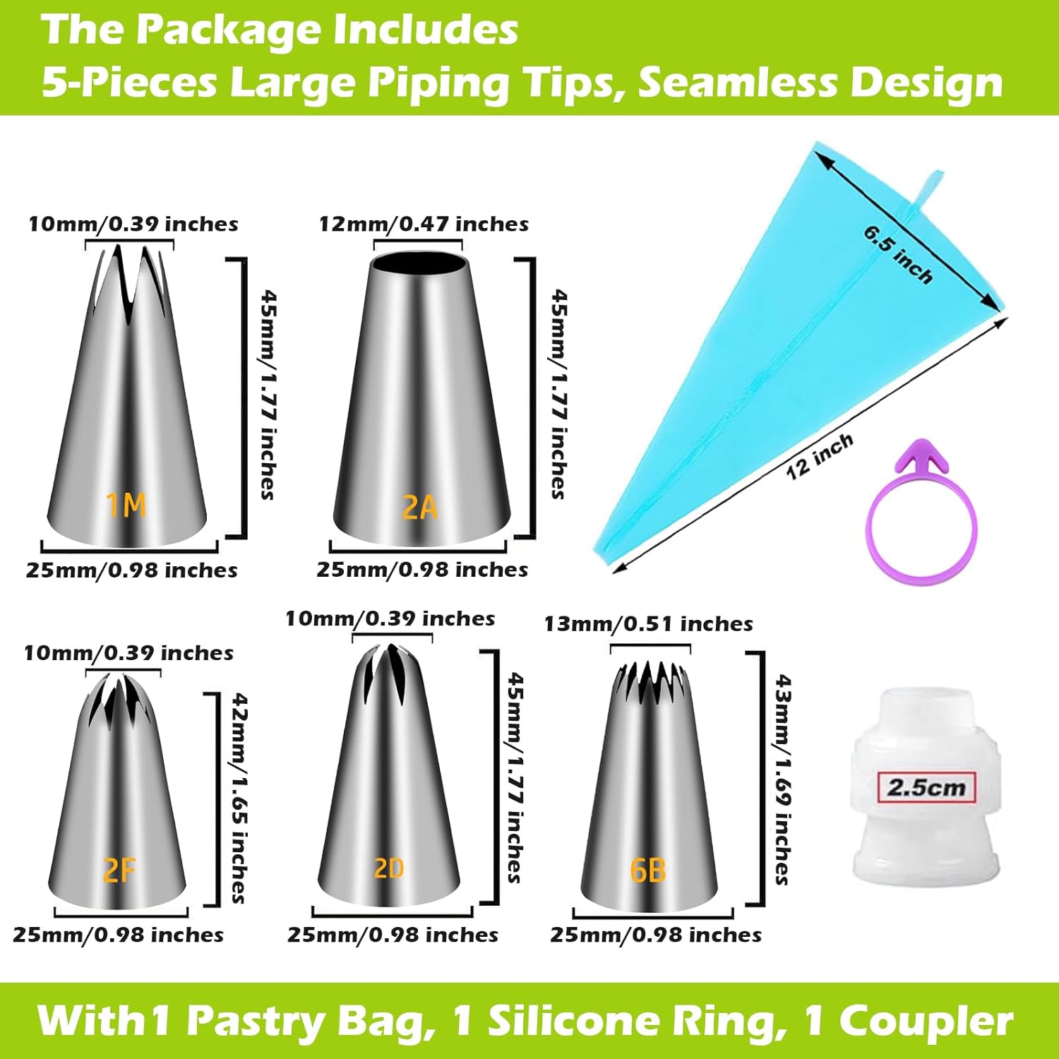 Large Piping Tips Set, Stainle - огляд і ціна Kitchen And Baking Equipment